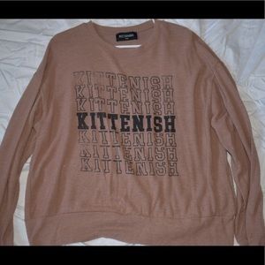 KITTENISH Mauve/ Brown long sleeve tee